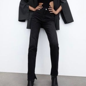 Zara split hem slim jeans
